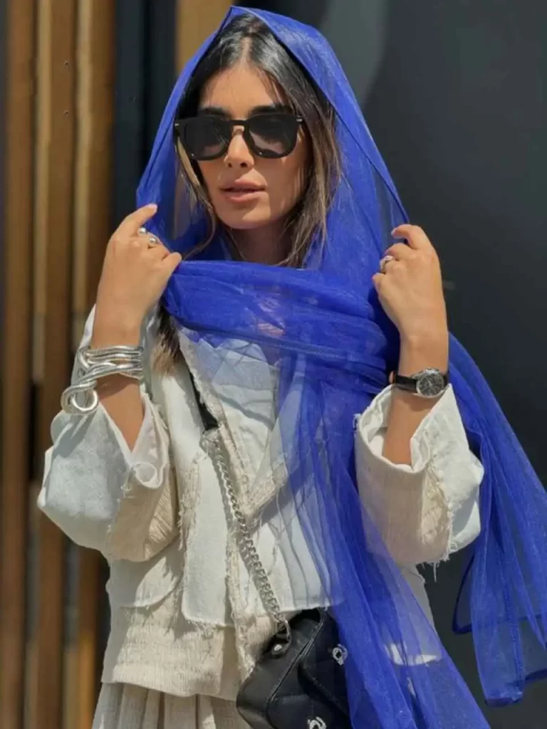 شال حریر توری شیک